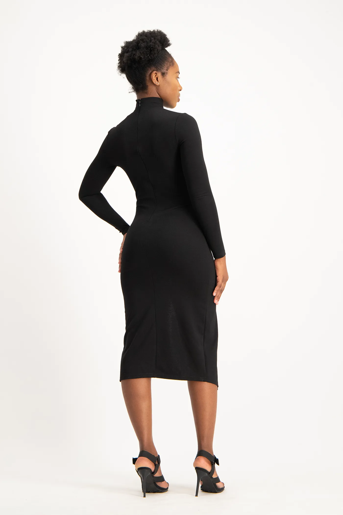 Skylar Turtleneck Bodycon Dress with Slit