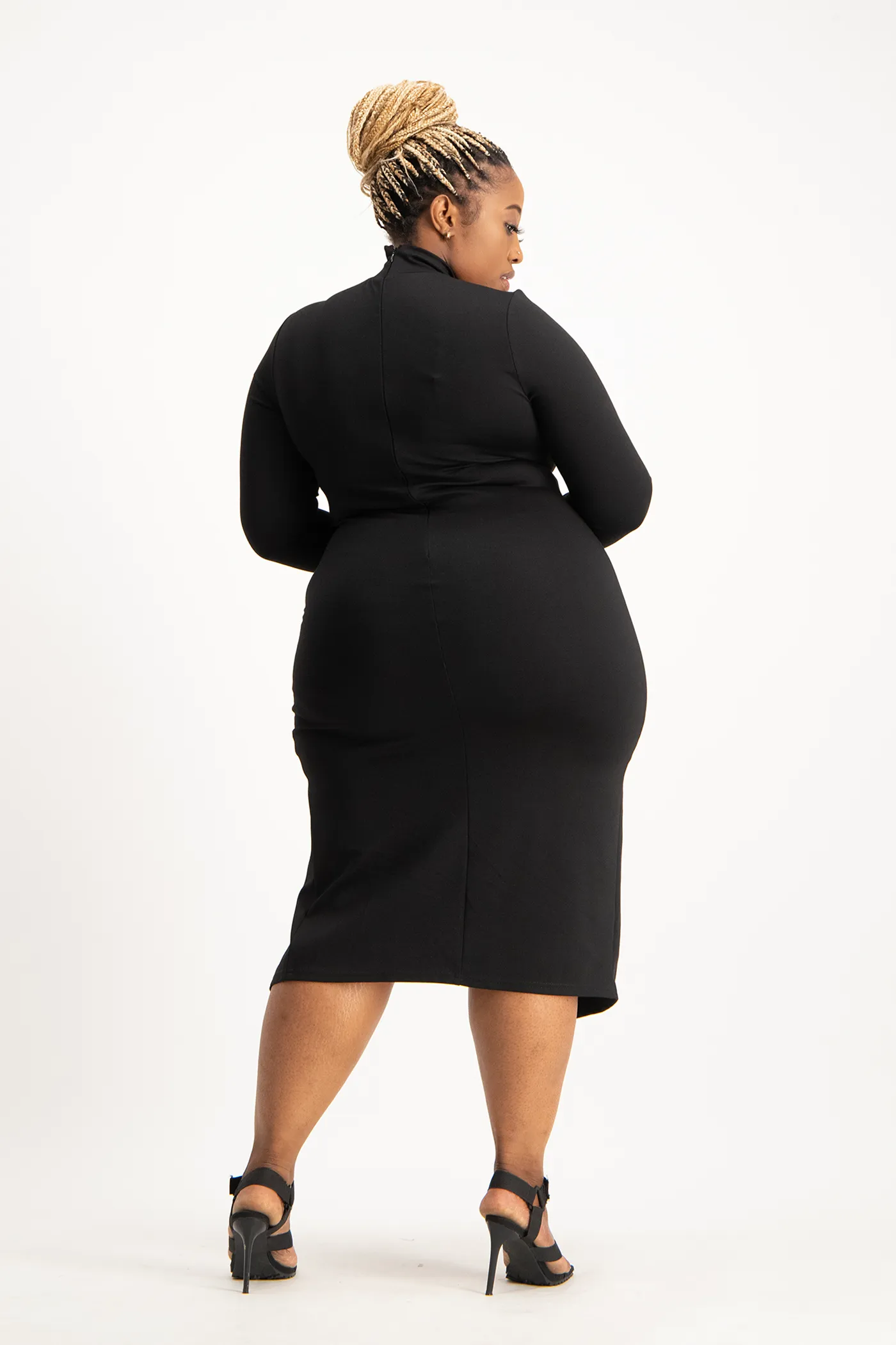 Skylar Turtleneck Bodycon Dress with Slit