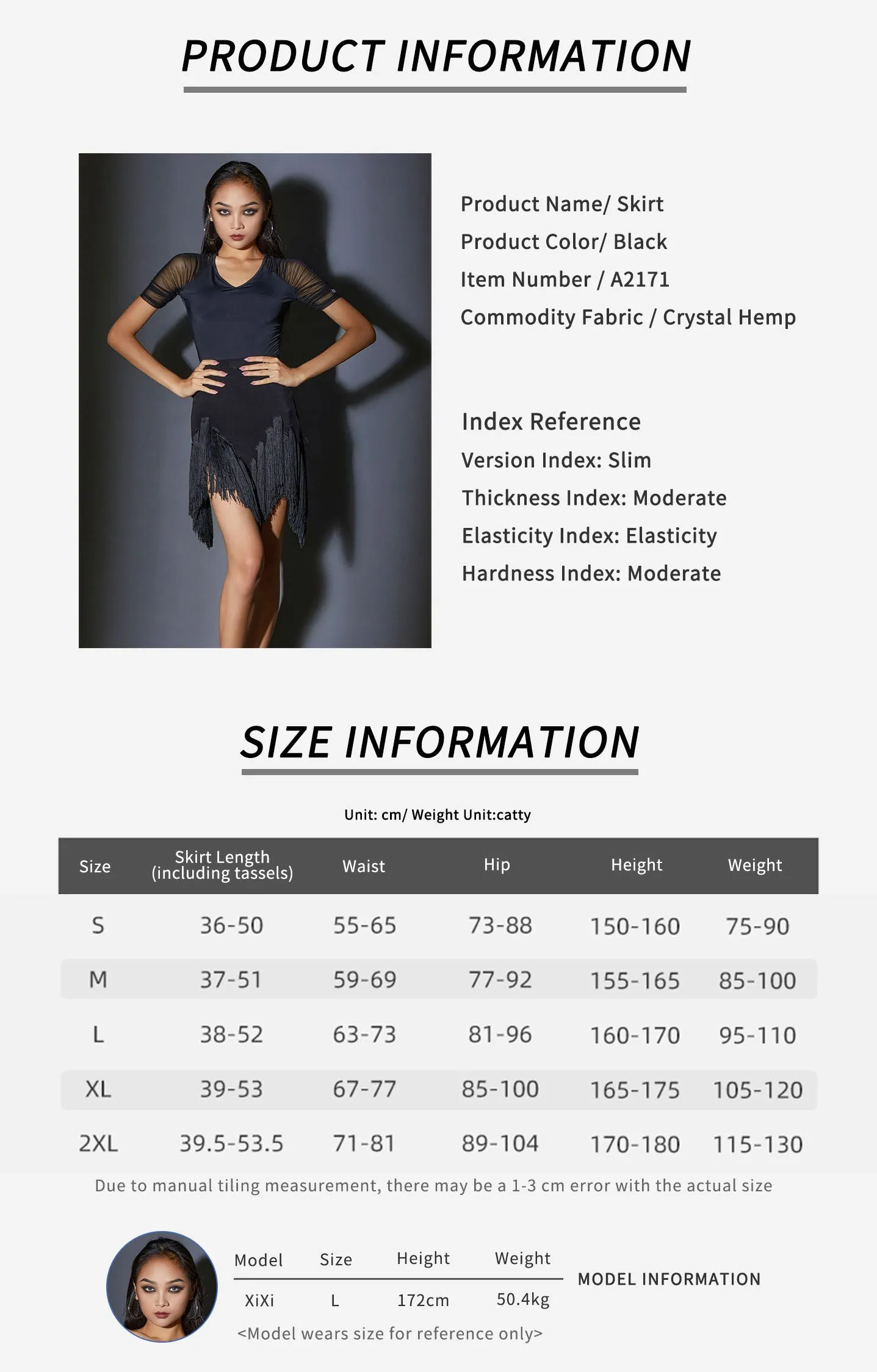 Splicing Encrypted Fringe Asymmetric Latin Dance Irregular Skirt