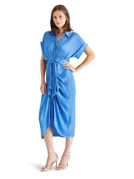 STE Tori Tie-Front Midi Shirtdress