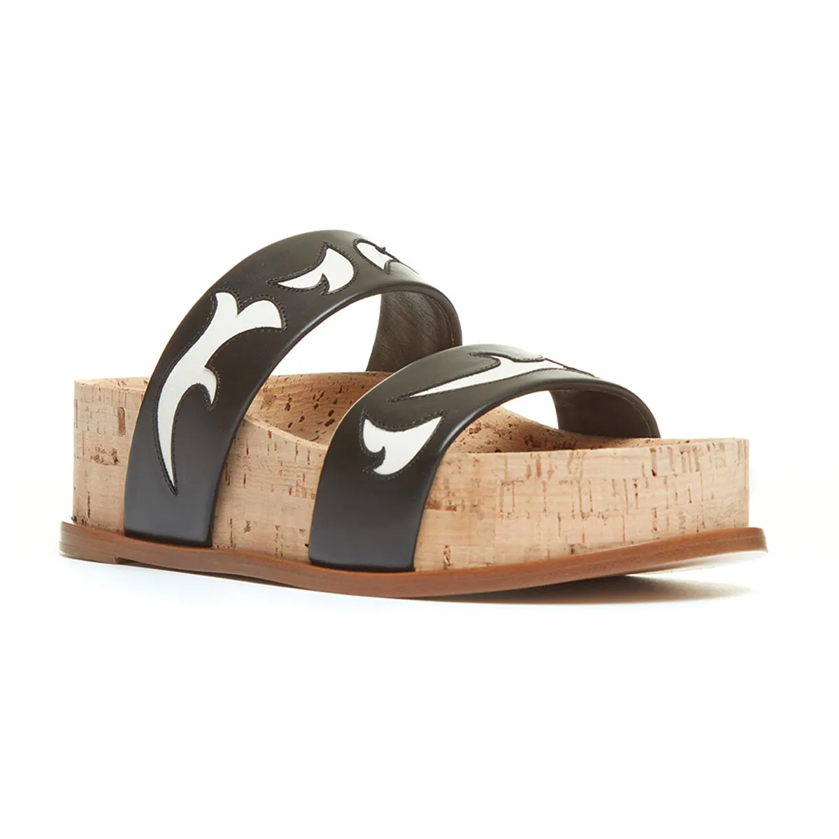 Striker Embossed Leather and Cork Slides