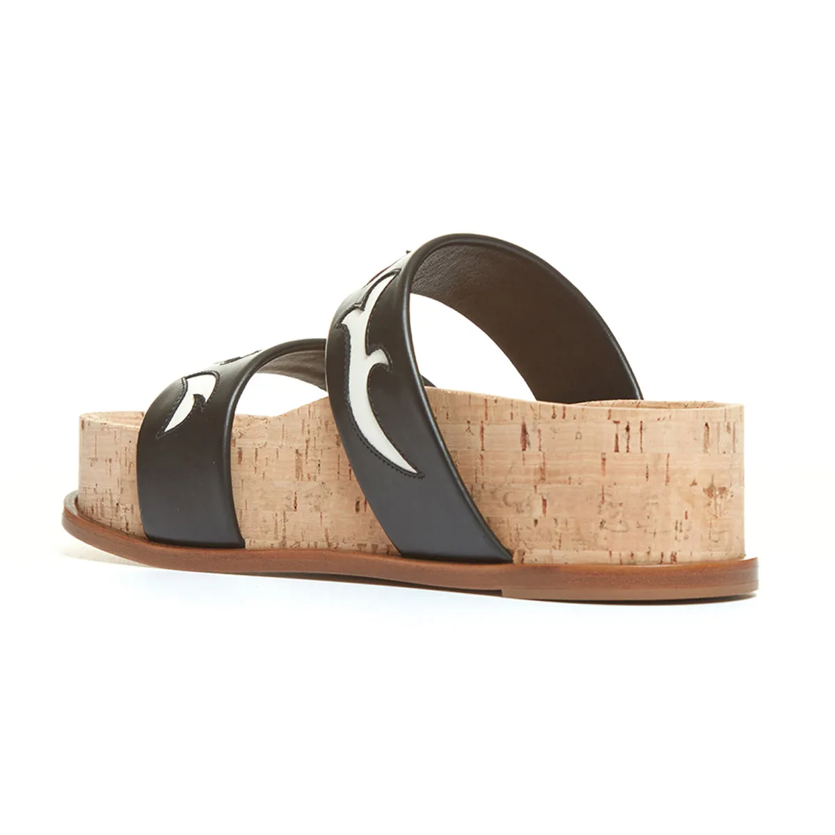 Striker Embossed Leather and Cork Slides