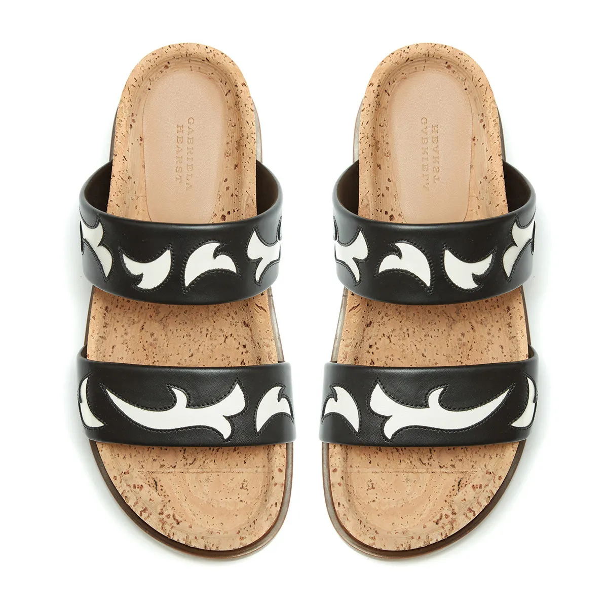 Striker Embossed Leather and Cork Slides