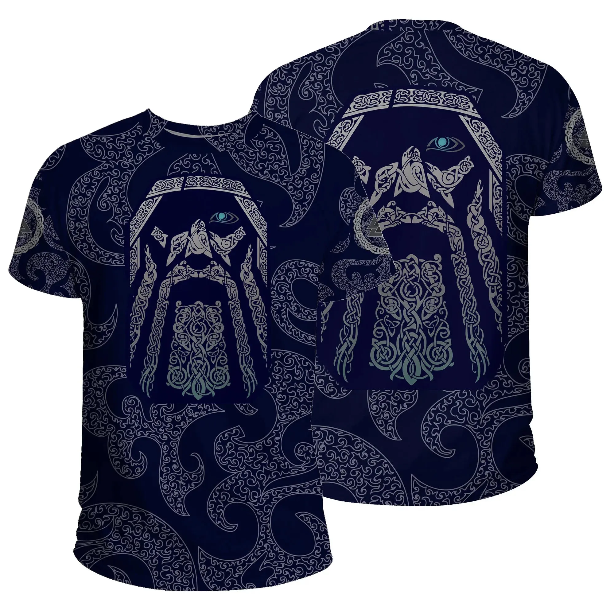 Summer 2025 Men's Oversized 3D Viking Symbol T-Shirt - Street Fashion Plus Size Breathable Top (Up to 6XL)