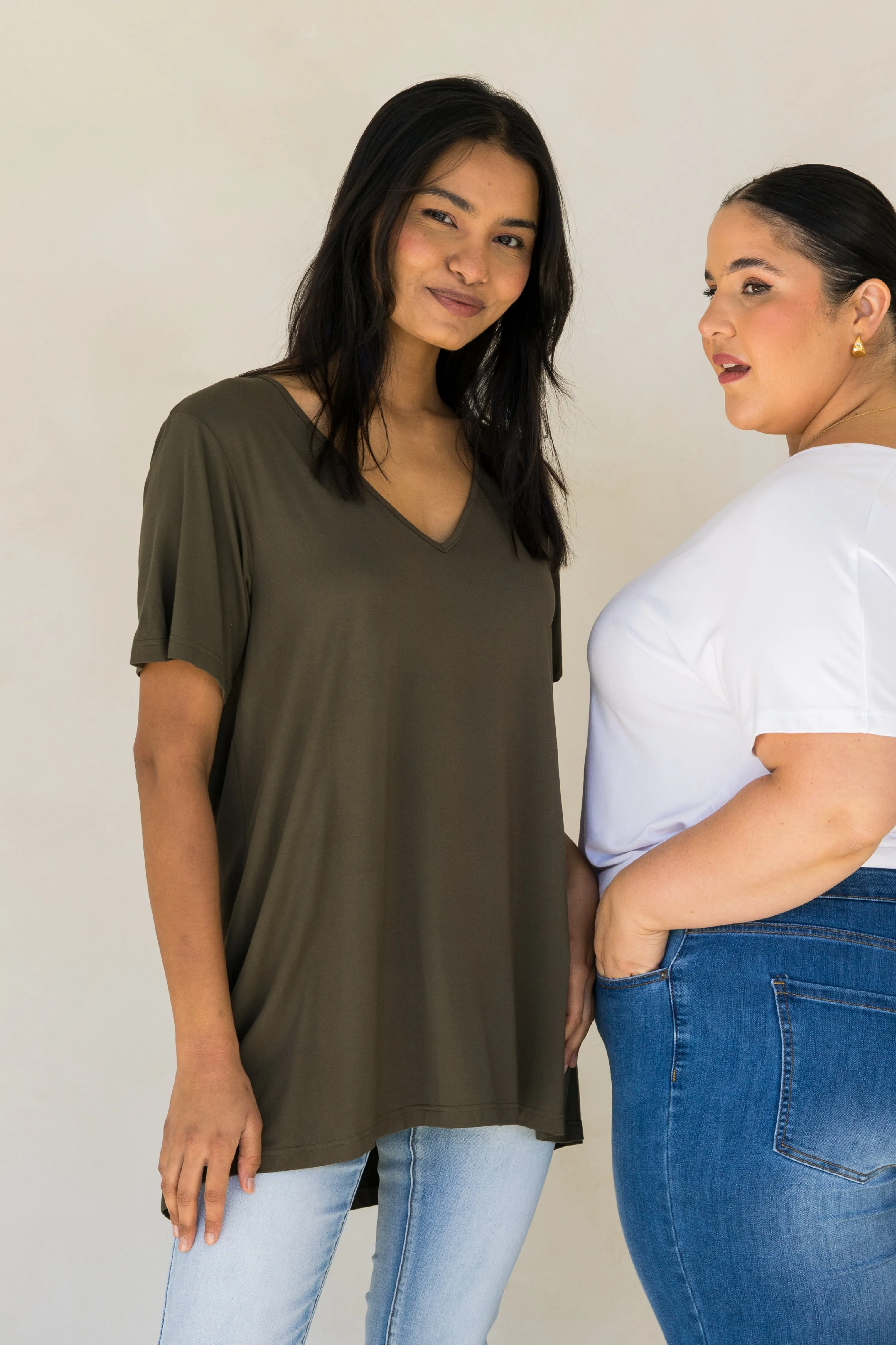 T-Shirt Top | Moss Green