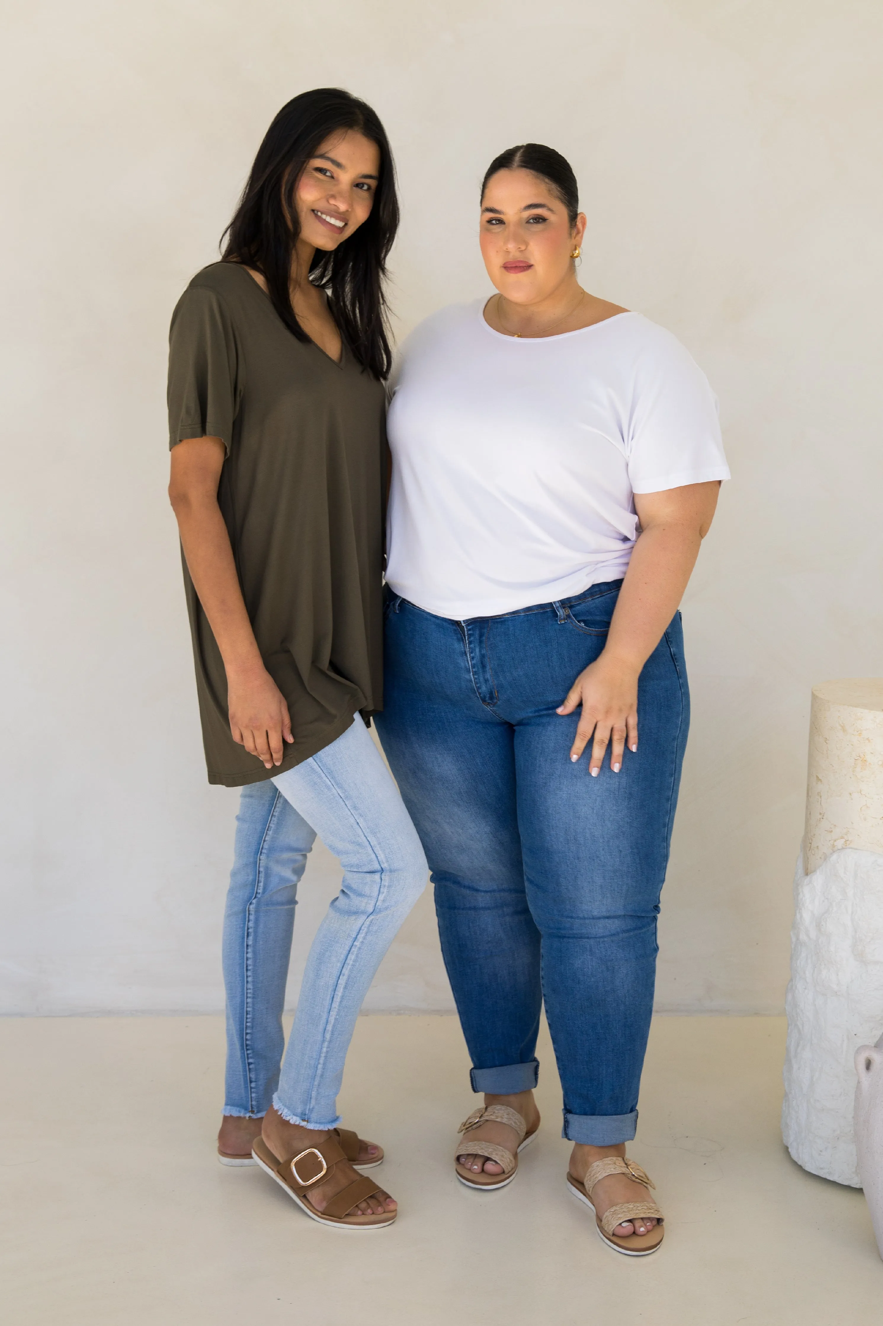 T-Shirt Top | Moss Green
