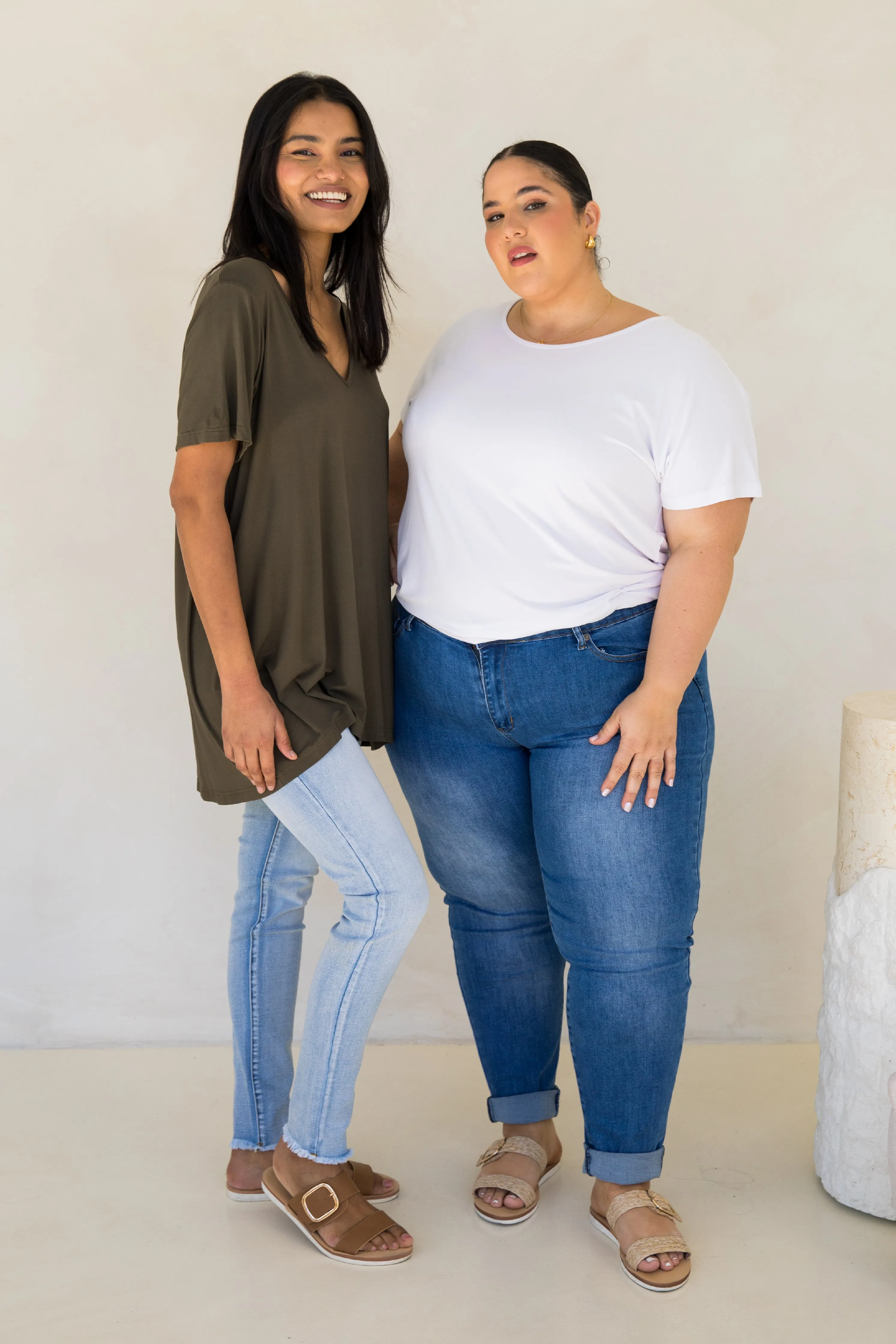 T-Shirt Top | Moss Green