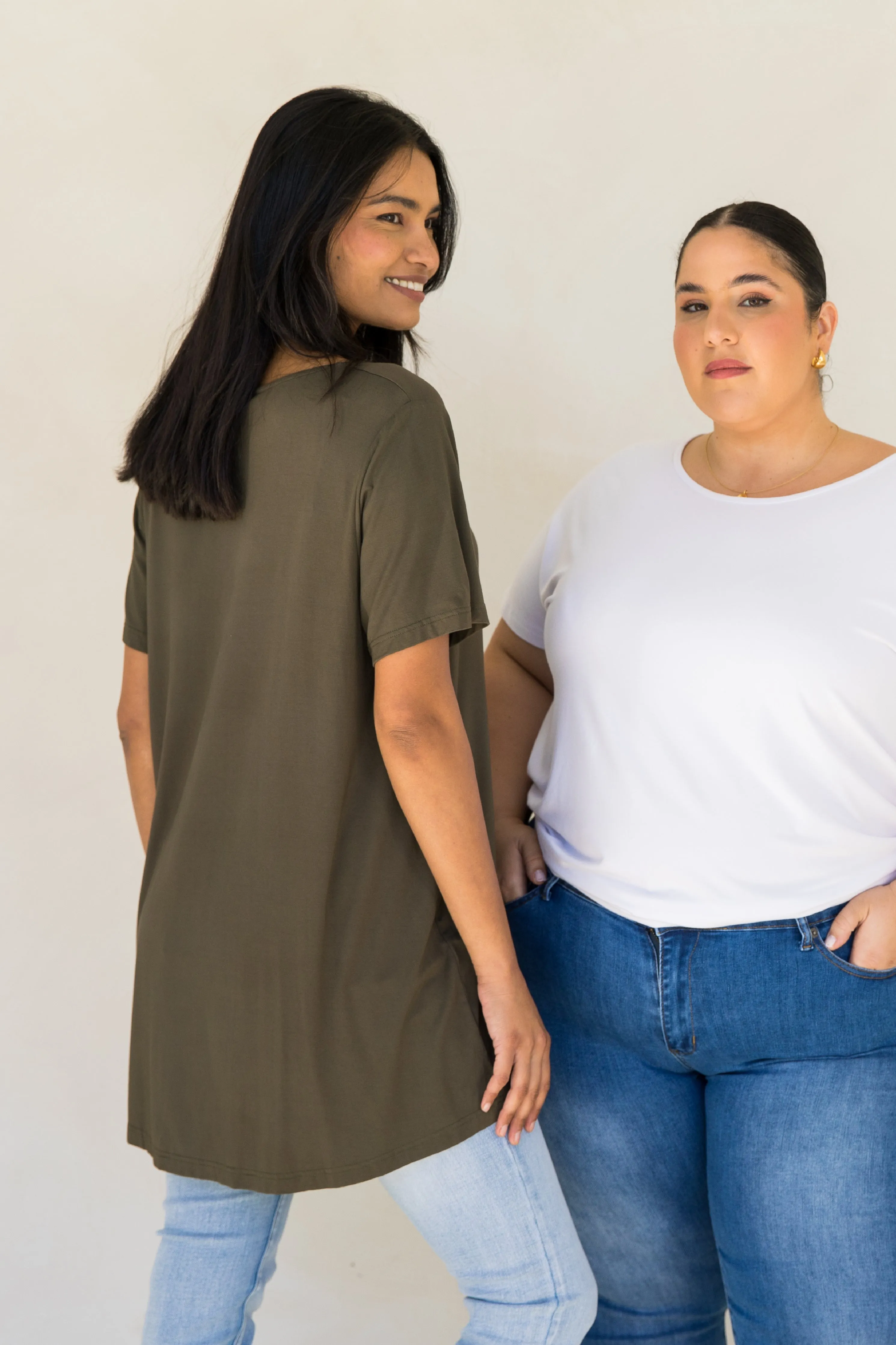T-Shirt Top | Moss Green