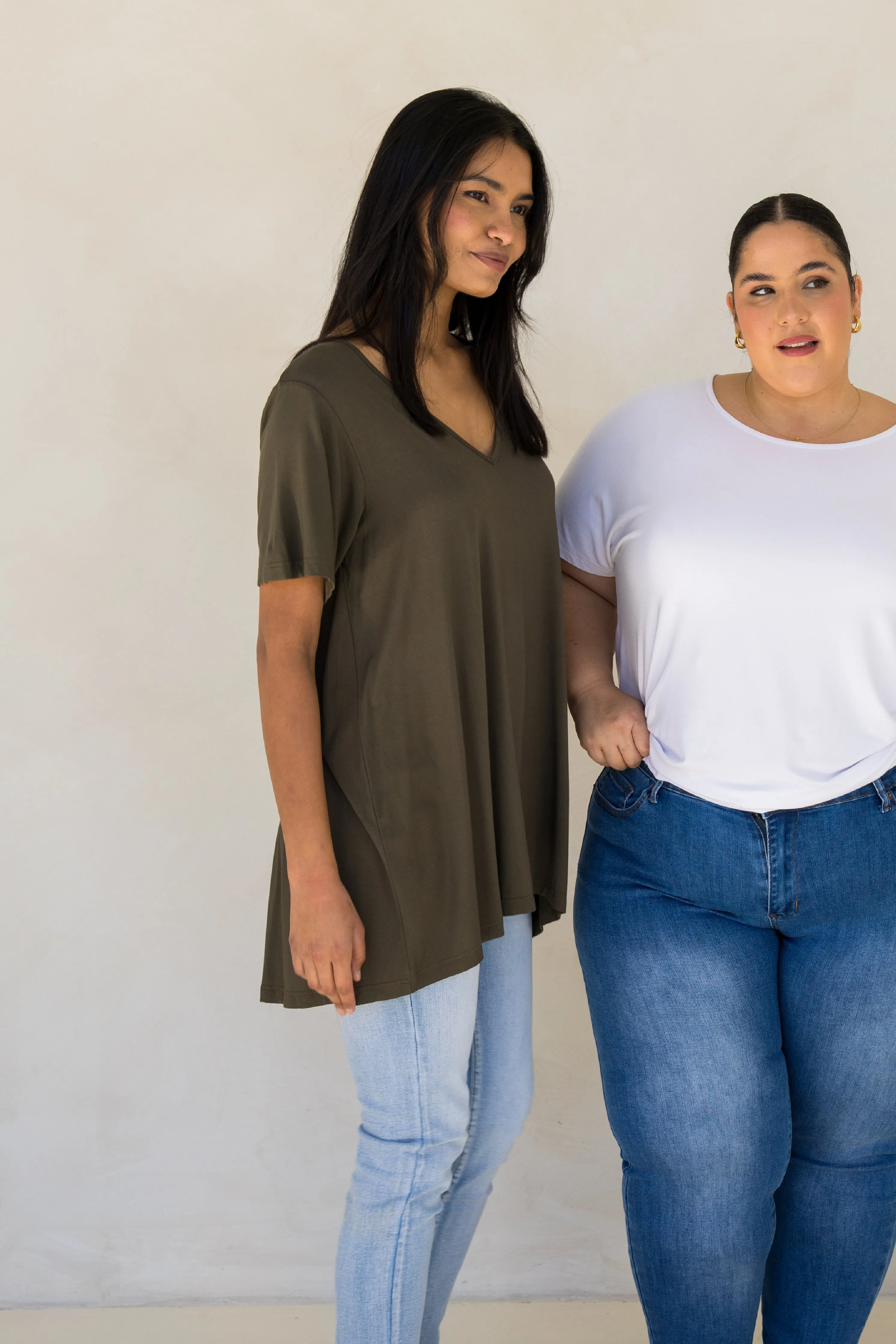 T-Shirt Top | Moss Green