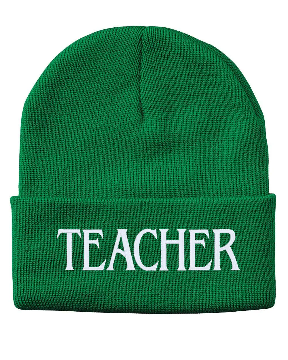 TEACHER Embroidered Cuffed Beanie Hat