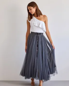 Tessa Tulle Skirt Charcoal