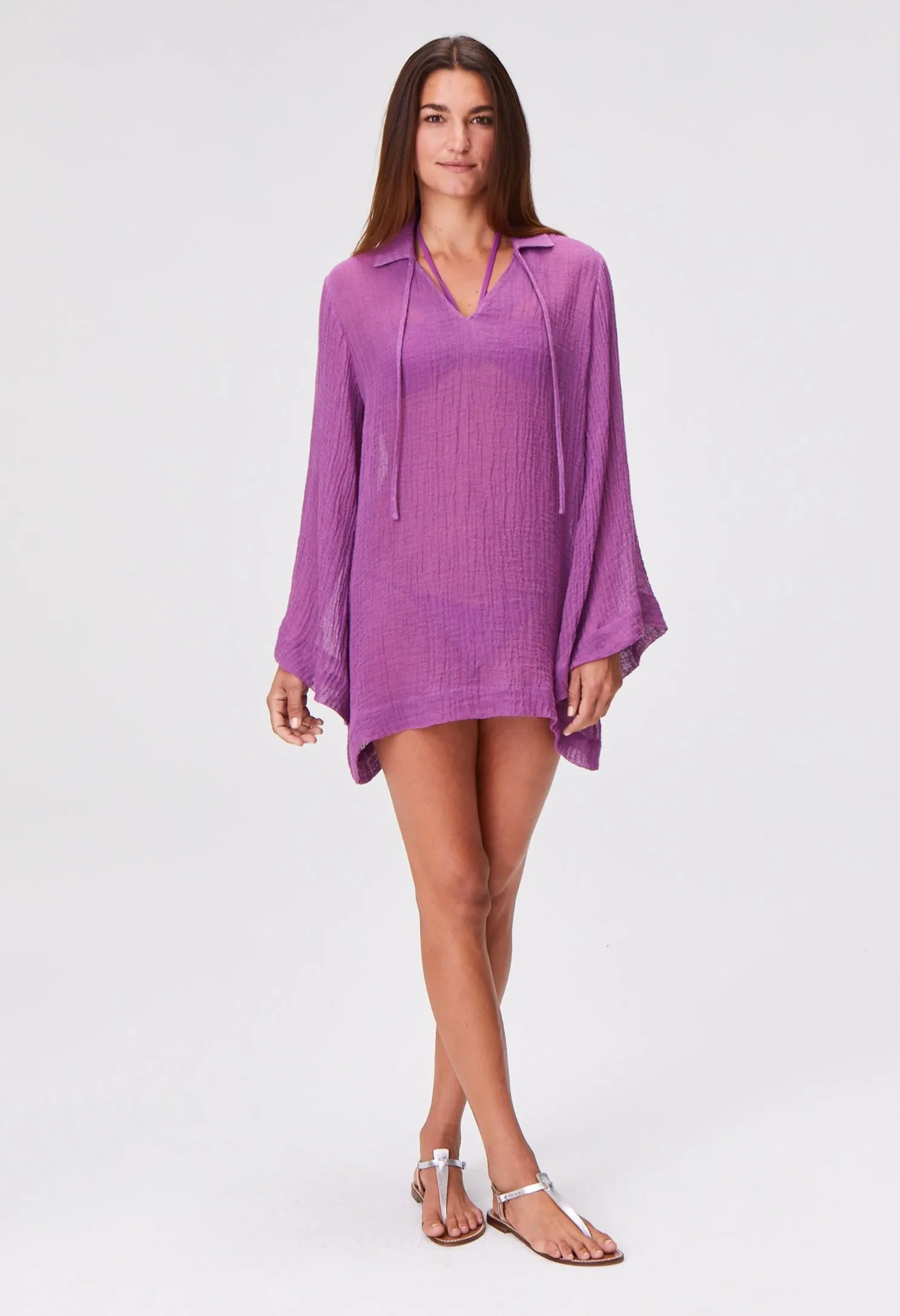 THE TUNIC TOP in RASPBERRY SORRENTO GAUZE