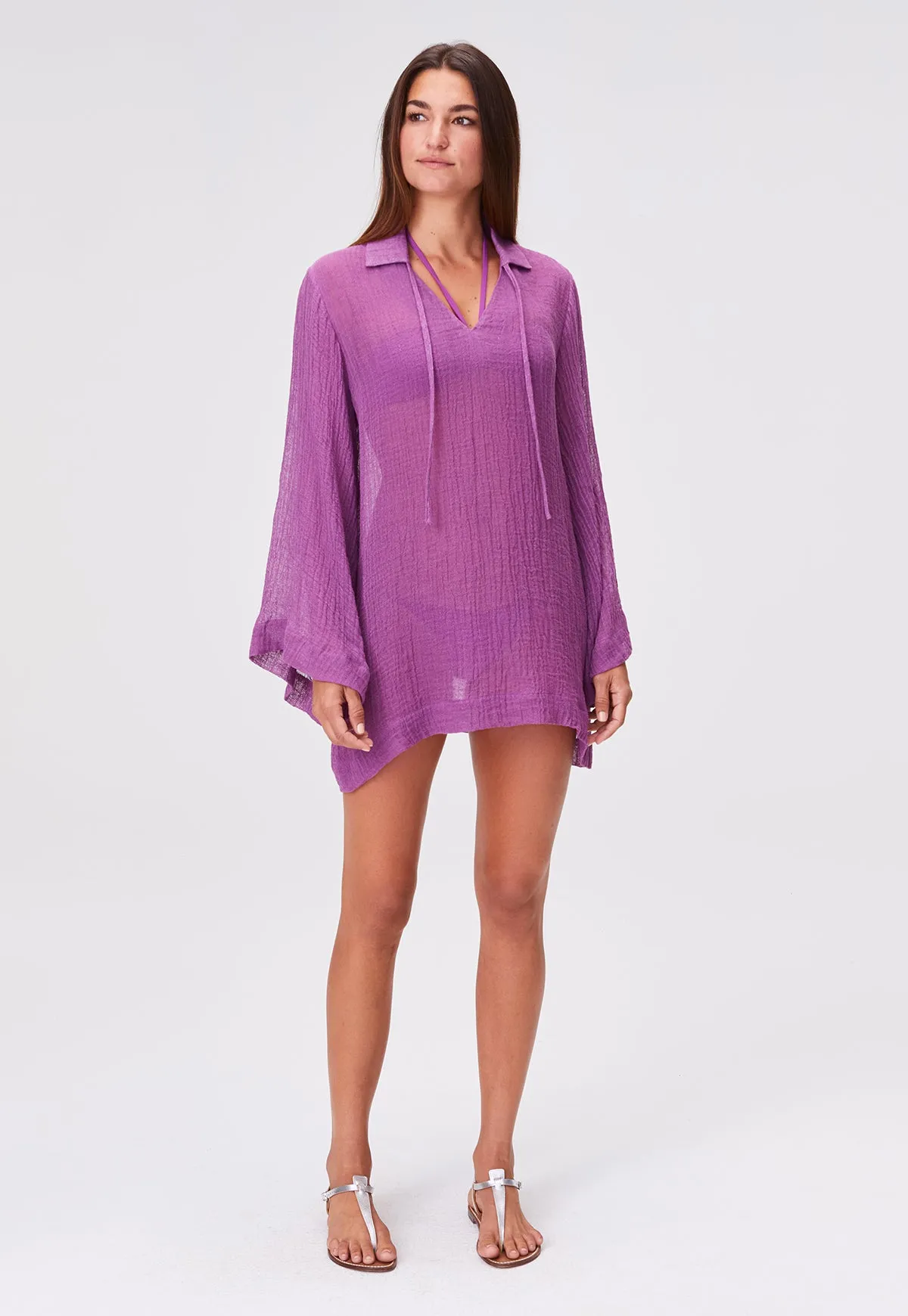 THE TUNIC TOP in RASPBERRY SORRENTO GAUZE