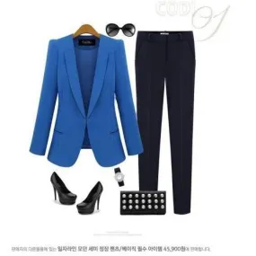 Turn-down Collar Slim Fashion Lapel OL Style Short Blazer