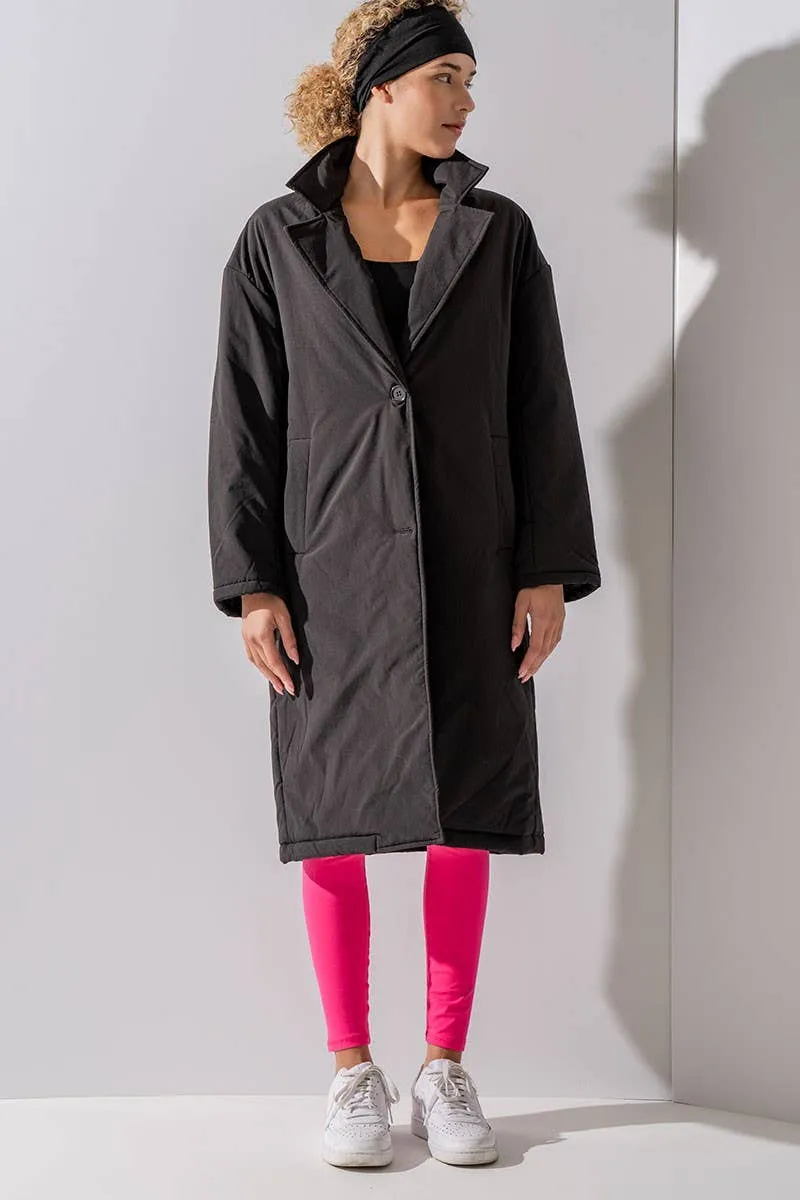 Urban Daizy - BUTTON DOWN LONG PUFFER COAT