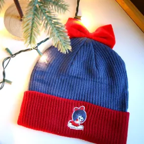 Utz Girl Logo (Blue w/ Red Bow) / Knit Beanie Cap