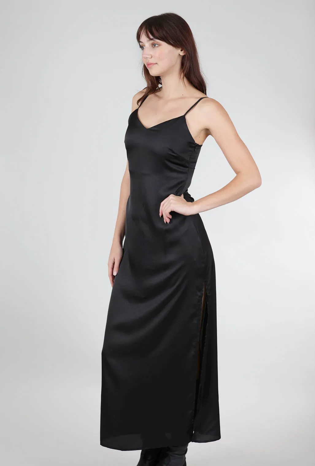 Valarie Slip Dress, Black