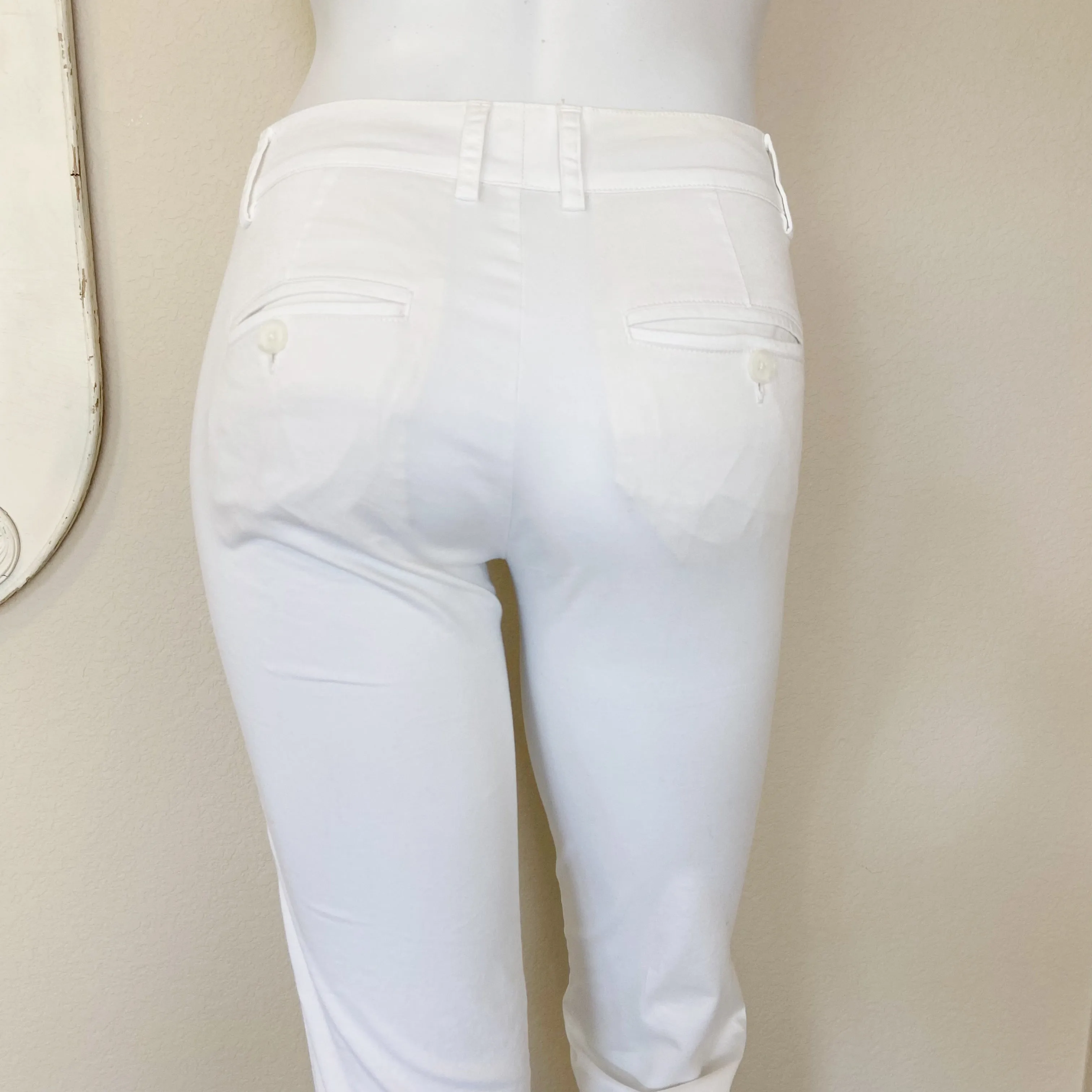 Vince | Womens White Straight Leg Chino Pants | Size: 0