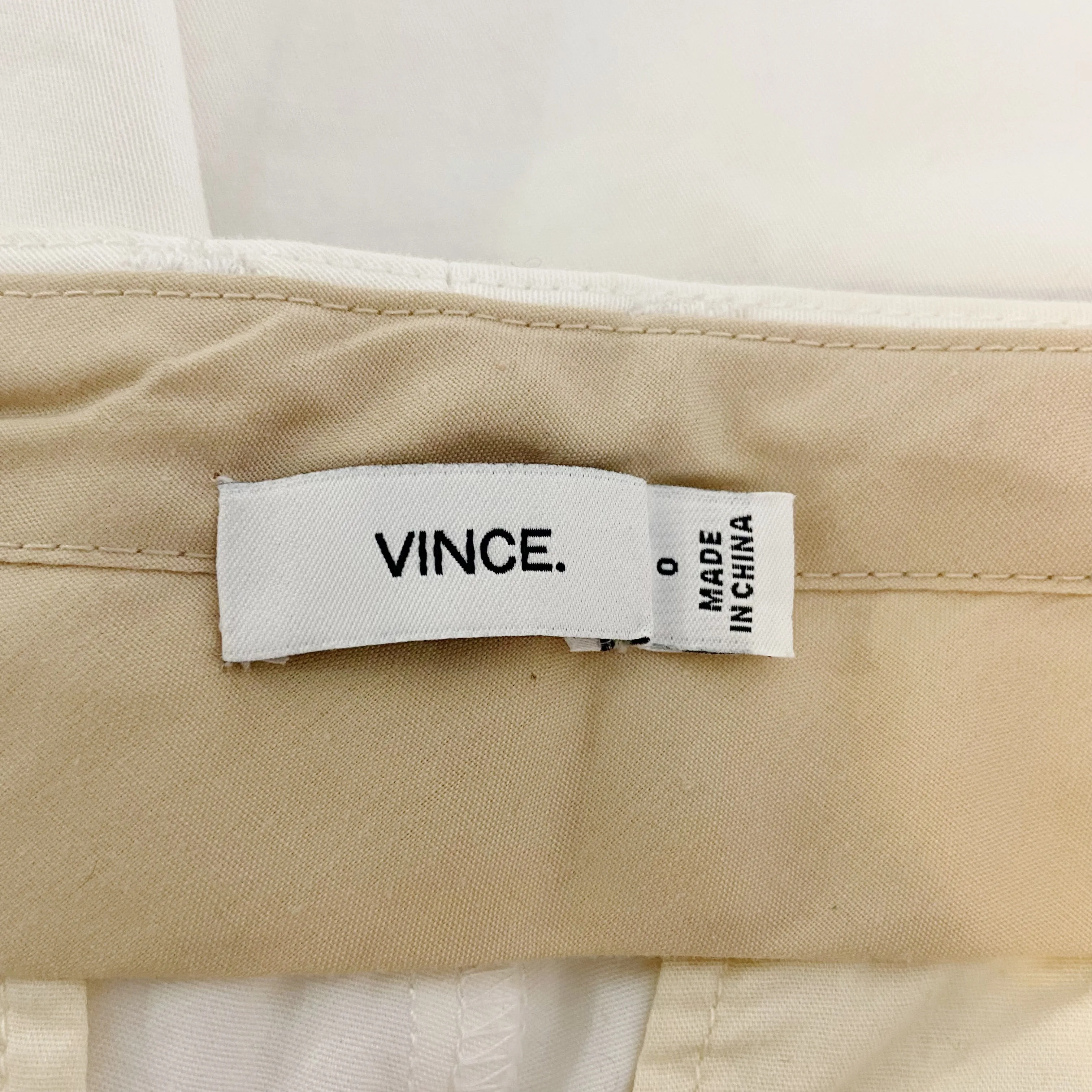 Vince | Womens White Straight Leg Chino Pants | Size: 0