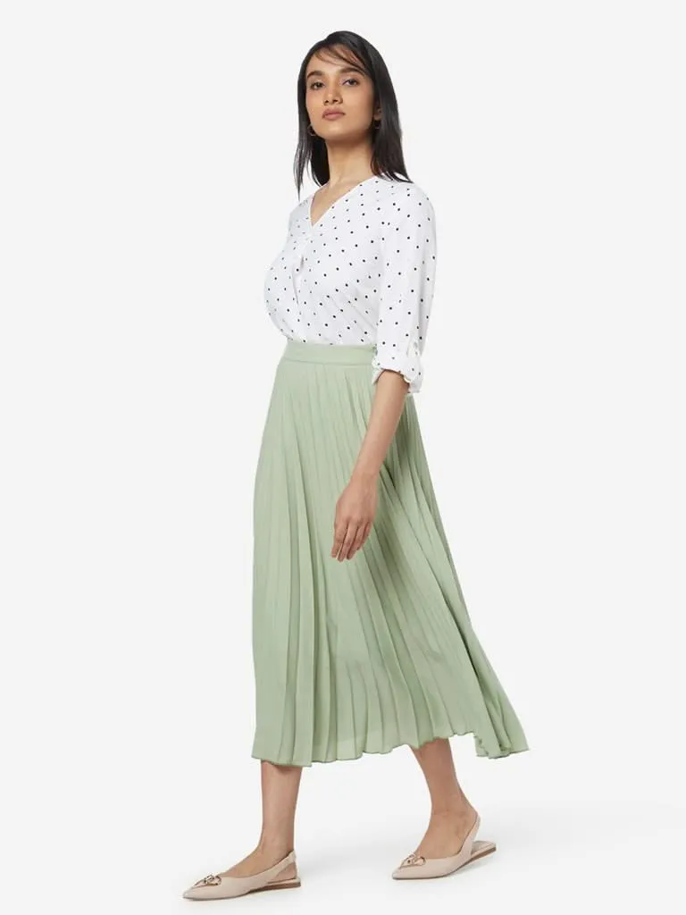 Wardrobe White Polkadot Octa Top