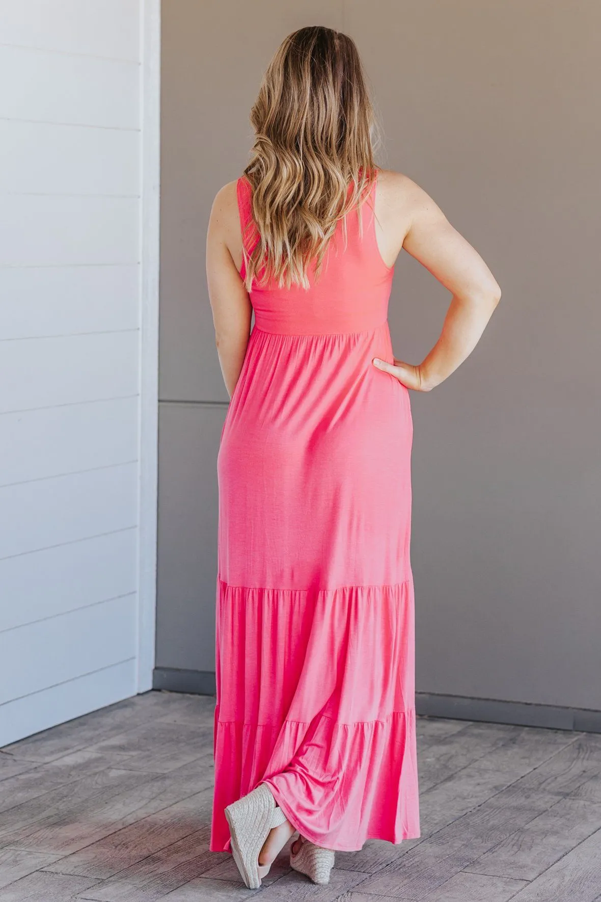 When I First Say You Tank Maxi Dress in Coral