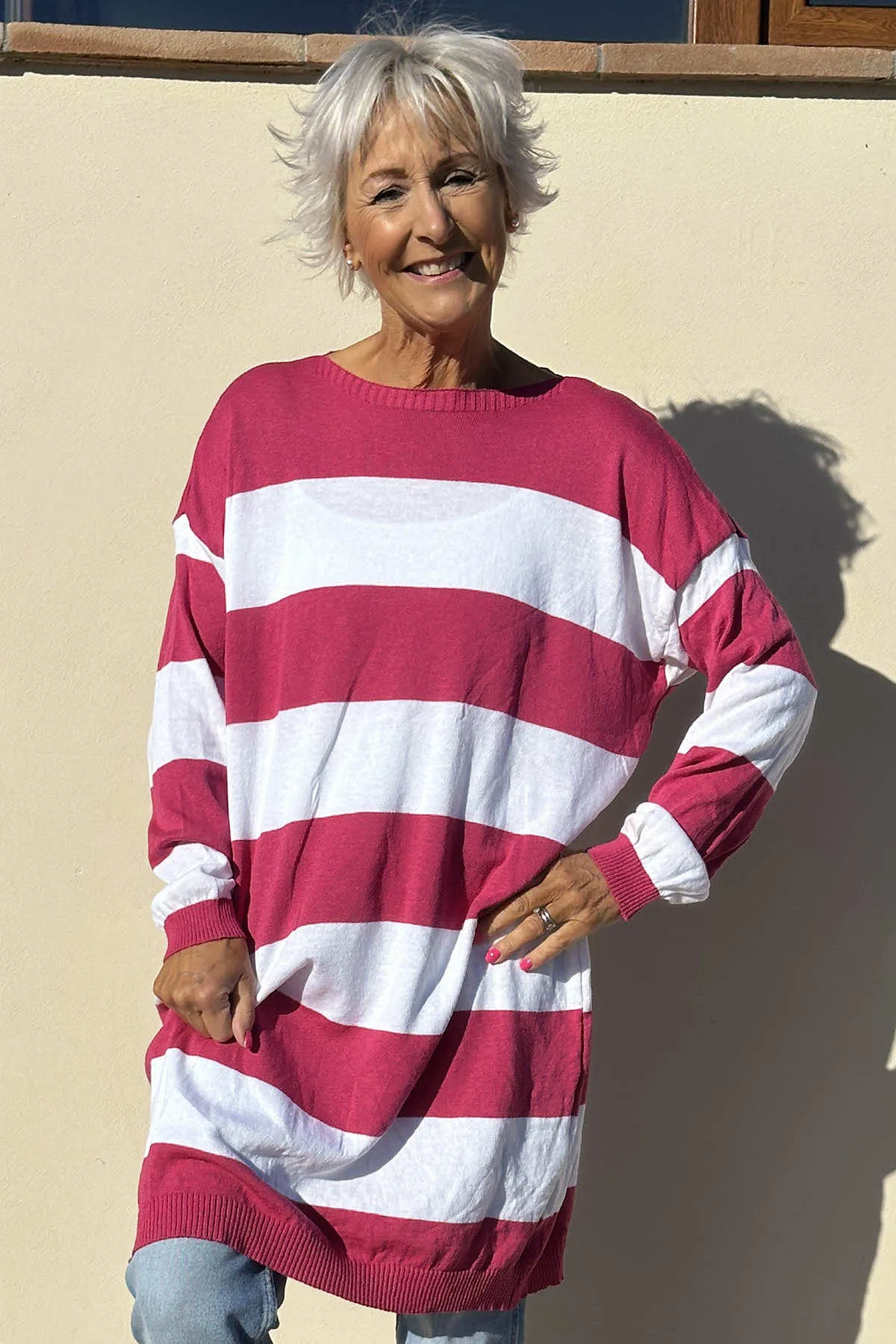 Winslet Stripe Tunic Fuchsia