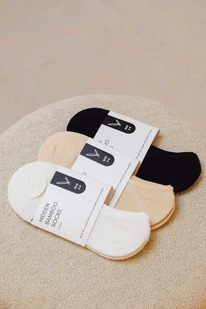 Women's Hidden Bamboo Socks 2 Pack - White