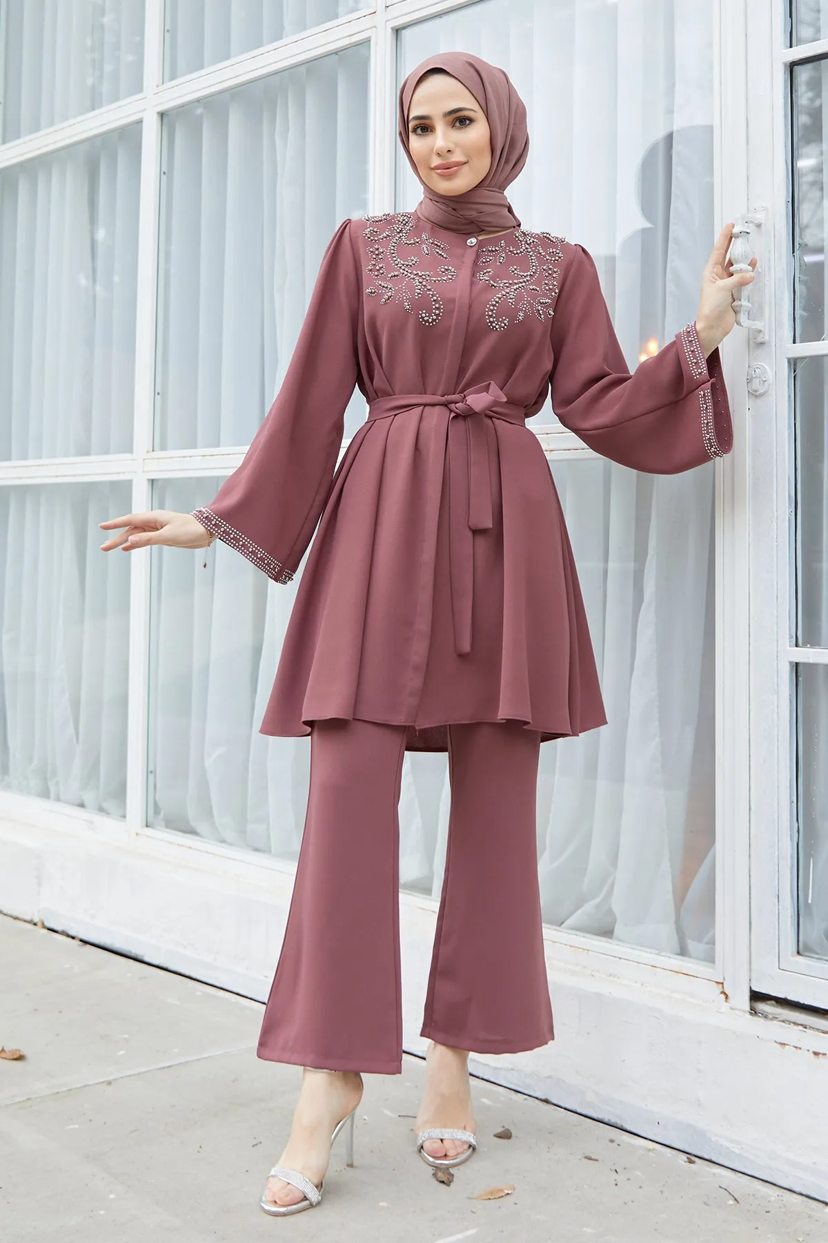 ZRF Women Mona Tunic Pants Set - Rose Pink - Vaughan