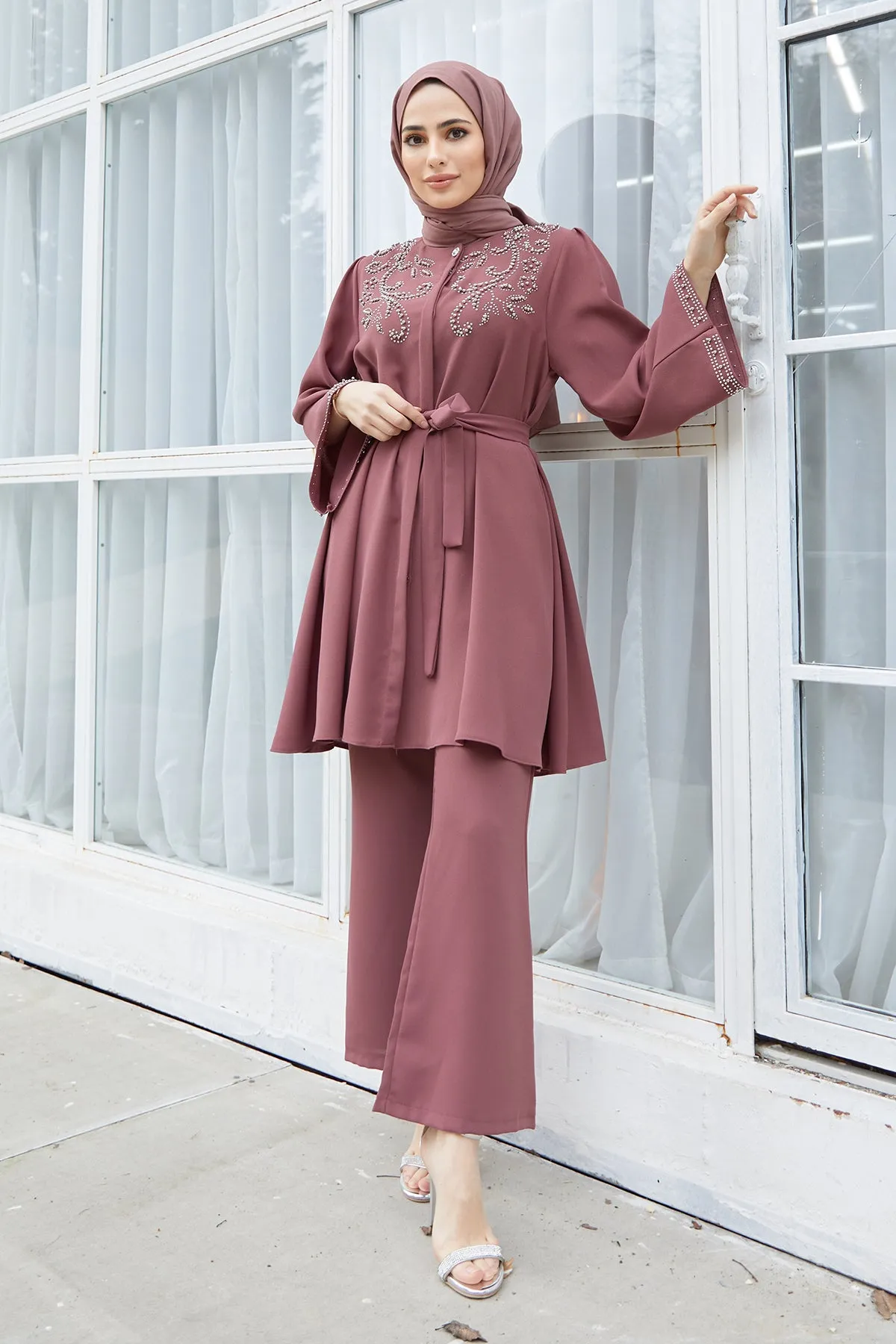 ZRF Women Mona Tunic Pants Set - Rose Pink - Vaughan